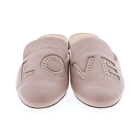 Michael Michael Kors Natasha Love Leather Slide Mules Soft Pink 6.5 - Picture 2 of 5